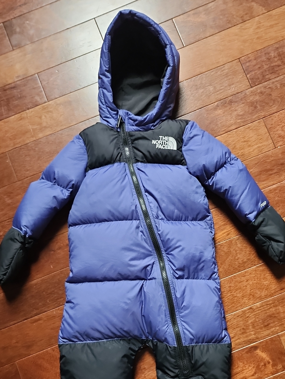 The North Face Blue and Black Insulated One-Piece Snowsuit